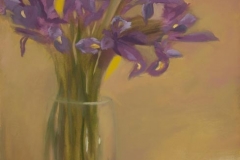 Iris' in Glass Vase -